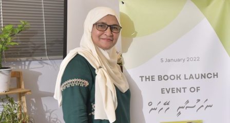 Aminath Nahida at a mental health and wellbeing book launch