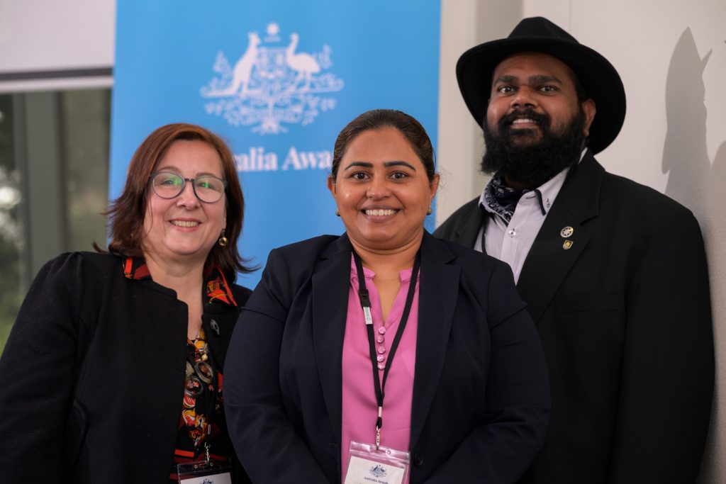 Aishath (middle) pictured with other Australia Awards scholars and attendees at the 2023 Scholars Symposia in Adelaide.