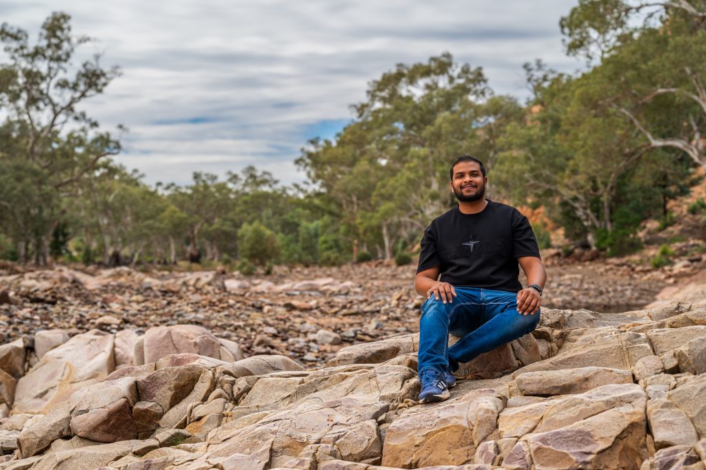 Alumnus Nazeeh pictured at the Ikara-Flinders Ranges National Park.